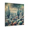 101419-95.jpg Vintage Art Painting of Colder Cactus Desert Landscape Standard Canvas