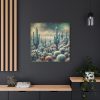 101419-98.jpg Vintage Art Painting of Colder Cactus Desert Landscape Standard Canvas