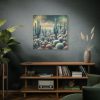 101419-99.jpg Vintage Art Painting of Colder Cactus Desert Landscape Standard Canvas