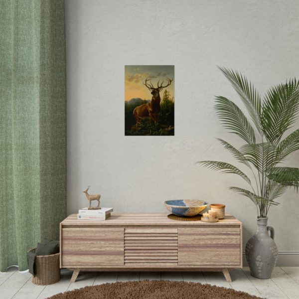 101844-3.jpg Deer in Forest Landscape Poster