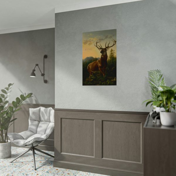 101847-4.jpg Deer in Forest Landscape Poster