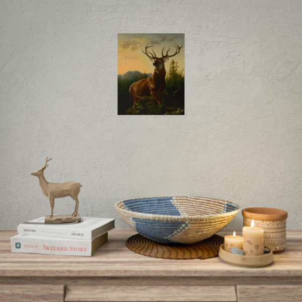101856-3.jpg Deer in Forest Landscape Poster
