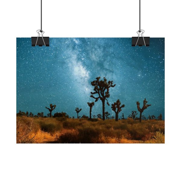 101857-1.jpg Starry Sky Night With Cactus Poster