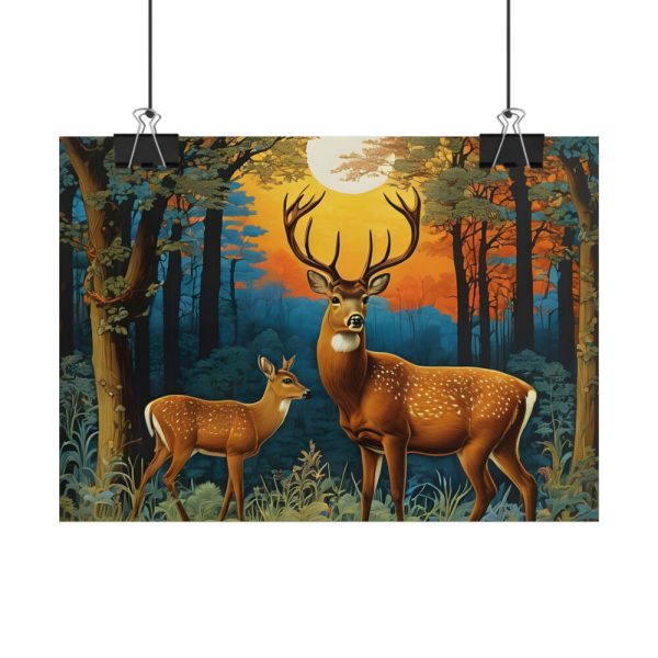 101857-16.jpg Deer and Deer in the Forest Poster