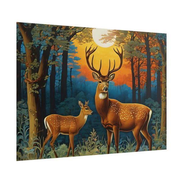 101857-17.jpg Deer and Deer in the Forest Poster