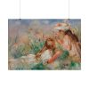 101875-131.jpg Girls in the Grass Arranging a Bouquet by Pierre-Auguste Renoir Poster