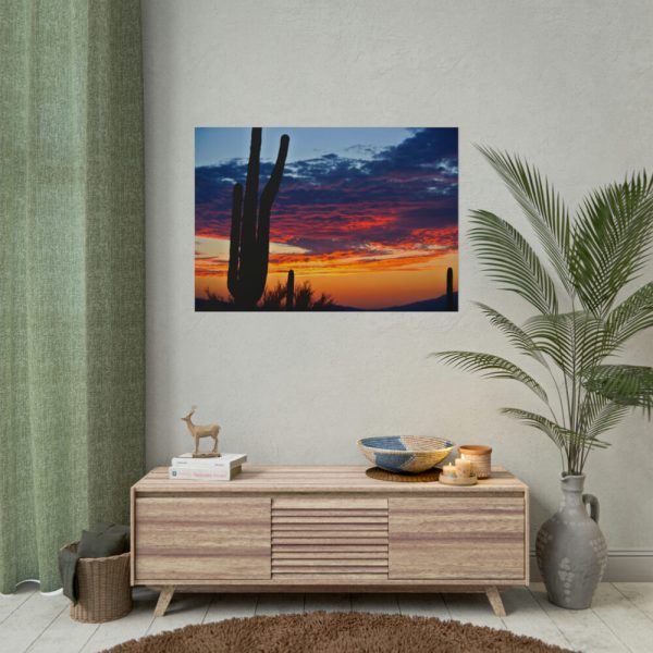 Cactus Sunrise Desert Poster