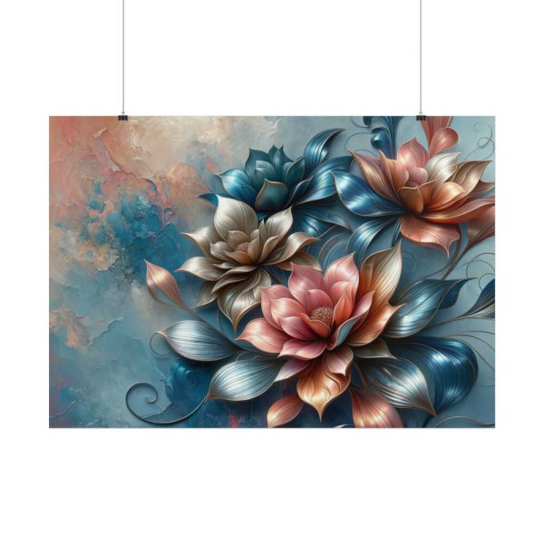 101875-186.jpg Metallic-Textured Flowers in Abstract Style Poster