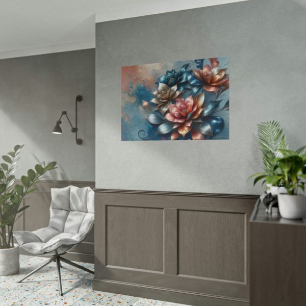 101875-189.jpg Metallic-Textured Flowers in Abstract Style Poster
