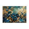 Rich Blue Flowers and Gold Accents Poster