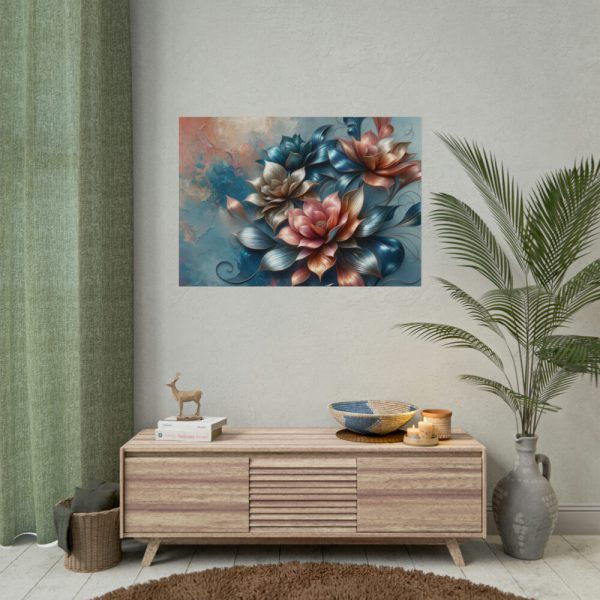 101875-198.jpg Vibrant Golden Flowers With a Glossy Metallic Finish Poster