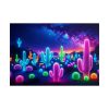 101875-240.jpg Multicolor Bioluminescent Neon Cacti in Desert Poster