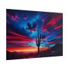 Blue Hour in the Desert With a Saguaro Cactus Silhouette Poster