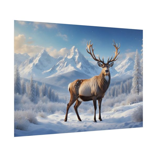 101875-337.jpg Deer Stands in the Snow Poster