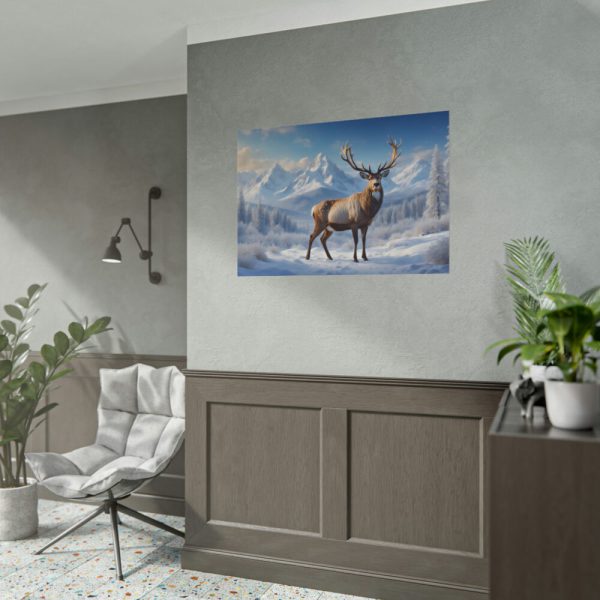 101875-339.jpg Deer Stands in the Snow Poster