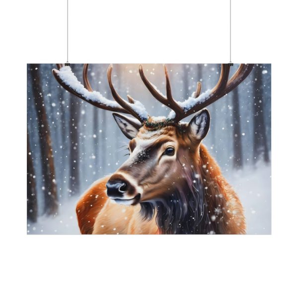 101875-346.jpg Deer Christmas Winter Forest Poster