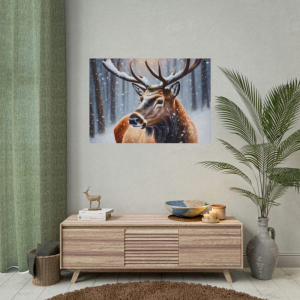 101875-348.jpg Deer Christmas Winter Forest Poster
