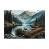 101875-351.jpg Deer by a Mountain Lake Poster