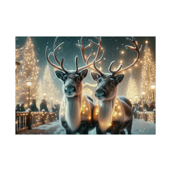 101875-355.jpg Two Reindeer Amid the Magical Glow of a Wintery Poster