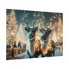 101875-357.jpg Two Reindeer Amid the Magical Glow of a Wintery Poster