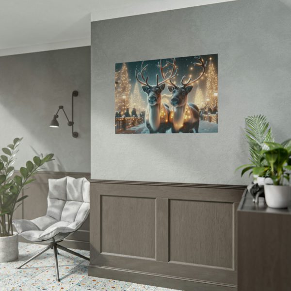 101875-359.jpg Two Reindeer Amid the Magical Glow of a Wintery Poster