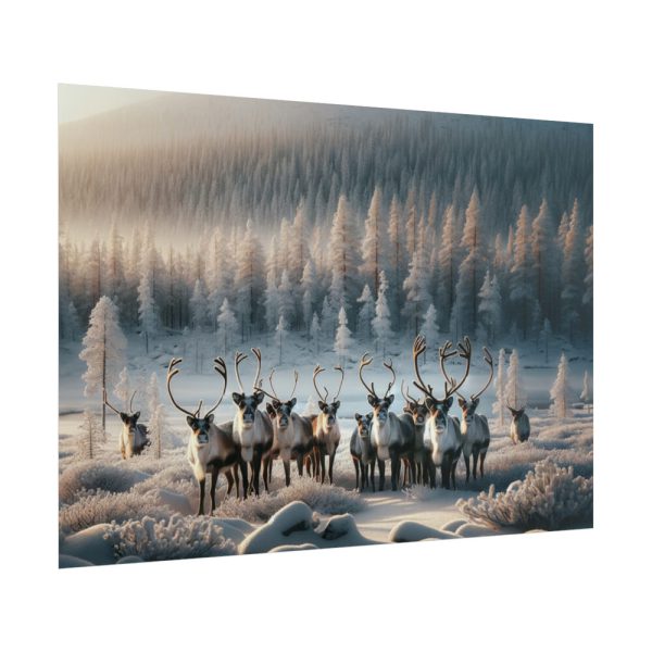 101875-367.jpg Reindeer in a Snowy Landscape Poster