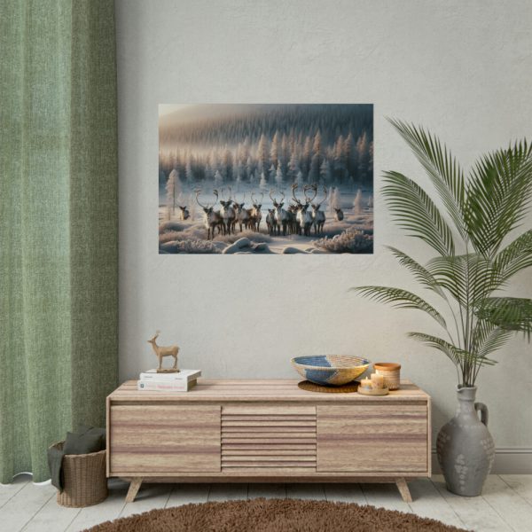101875-368.jpg Reindeer in a Snowy Landscape Poster