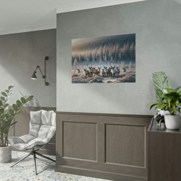 101875-369.jpg Reindeer in a Snowy Landscape Poster