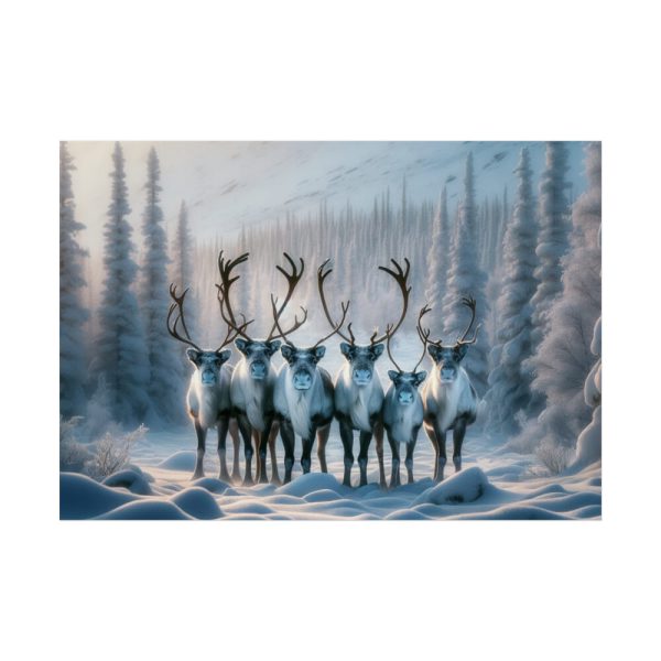 101875-370.jpg Six Reindeer in Foreground Poster