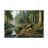 101875-376.jpg Deer By a River In a Forest Poster
