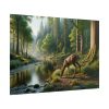 101875-377.jpg Deer By a River In a Forest Poster