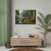 101875-378.jpg Deer By a River In a Forest Poster