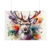101875-381.jpg Deer With Vivid Burst of Colors Poster