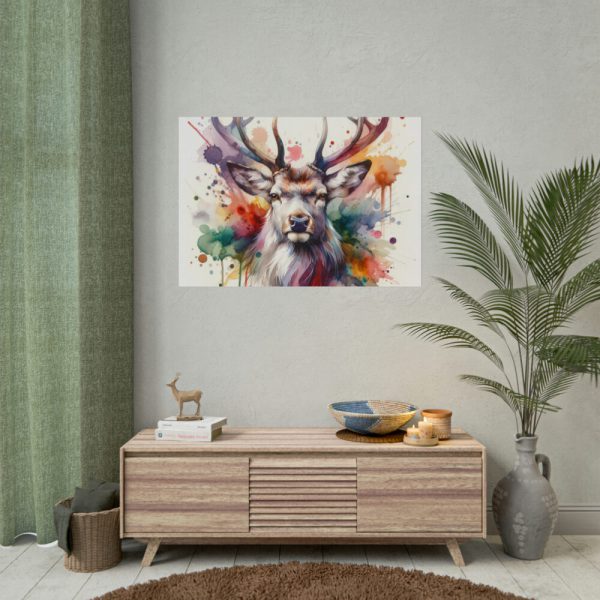101875-383.jpg Deer With Vivid Burst of Colors Poster
