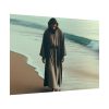 101875-392.jpg Person Walking at the Edge of the Surf on a Beach Poster