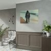 101875-394.jpg Person Walking at the Edge of the Surf on a Beach Poster