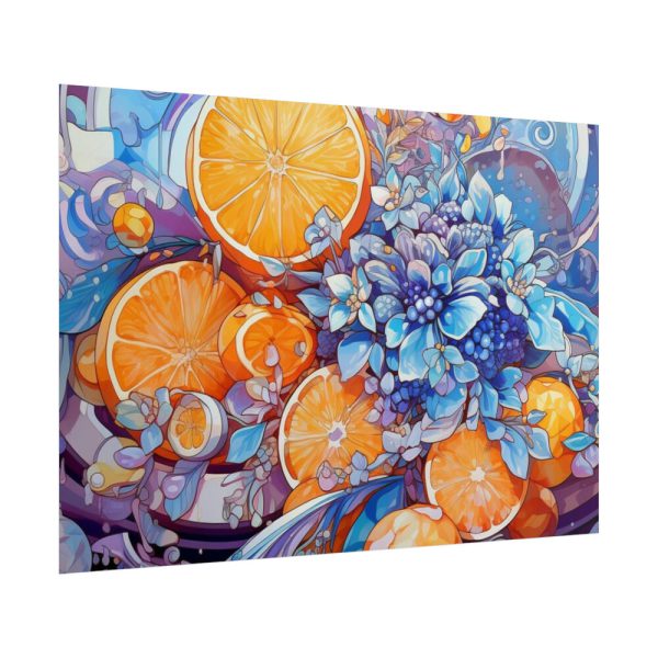 101875-47.jpg Orange Slices and Orange and Purple Dots Poster