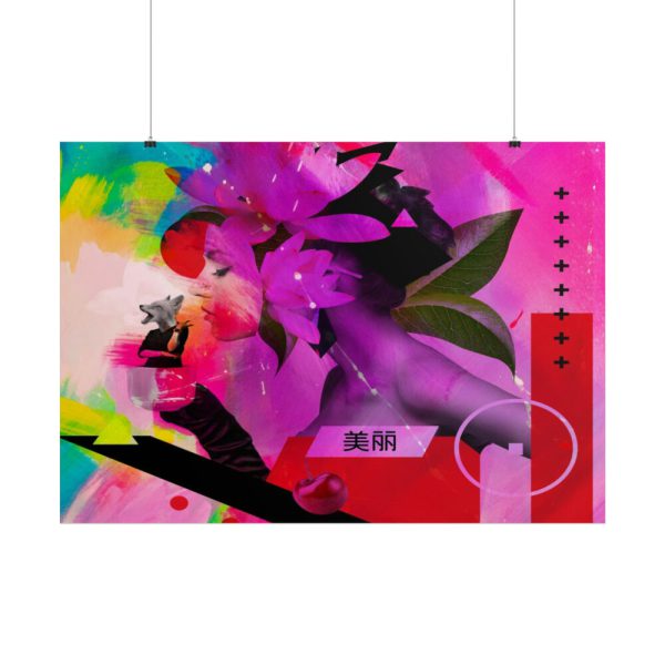 101875-51.jpg Woman And a Fox in Cup Overlay Poster