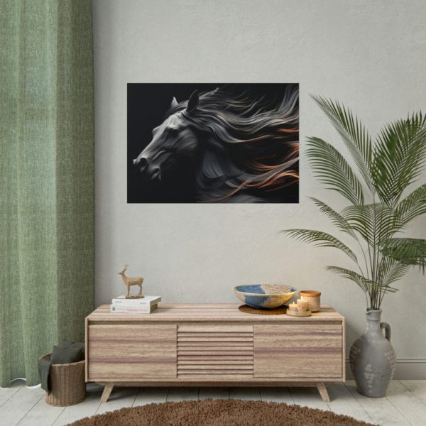 101875-83.jpg Black Spanish Horse Poster