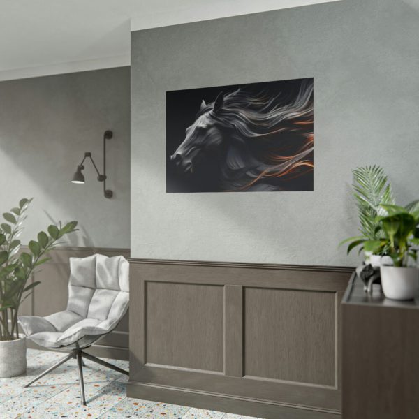 101875-84.jpg Black Spanish Horse Poster