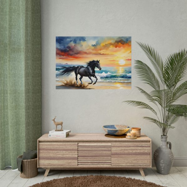 101875-98.jpg Horse Galloping On Beach Poster