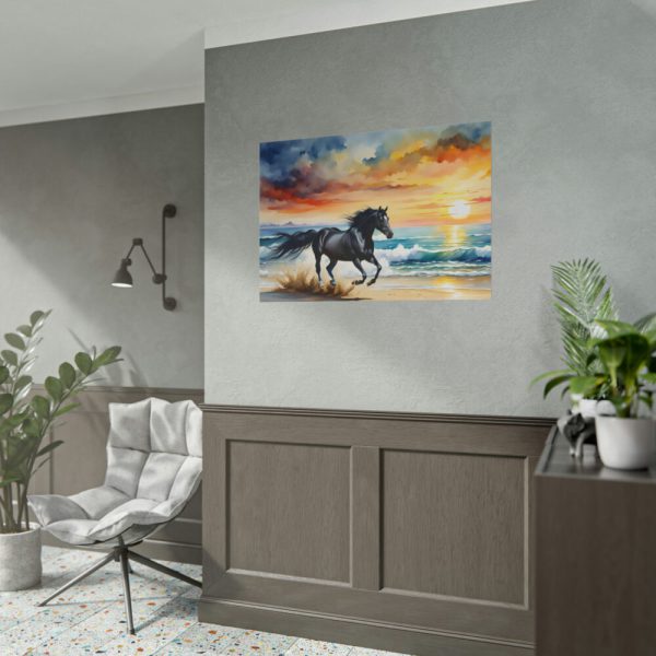 101875-99.jpg Horse Galloping On Beach Poster