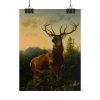 101877-1.jpg Deer in Forest Landscape Poster