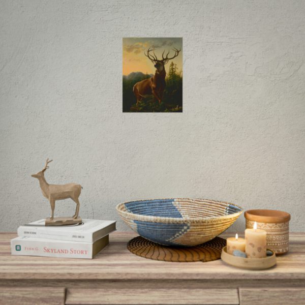 101878-3.jpg Deer in Forest Landscape Poster
