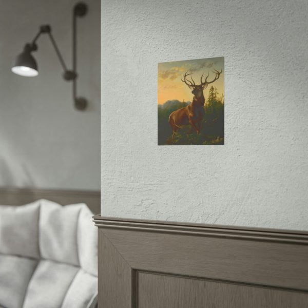 101878-4.jpg Deer in Forest Landscape Poster