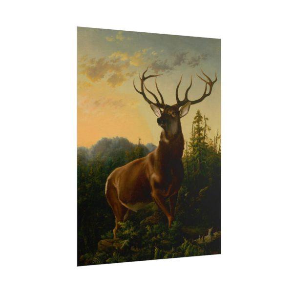101883-2.jpg Deer in Forest Landscape Poster