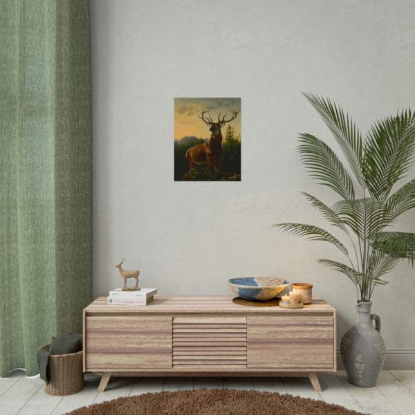 101885-3.jpg Deer in Forest Landscape Poster