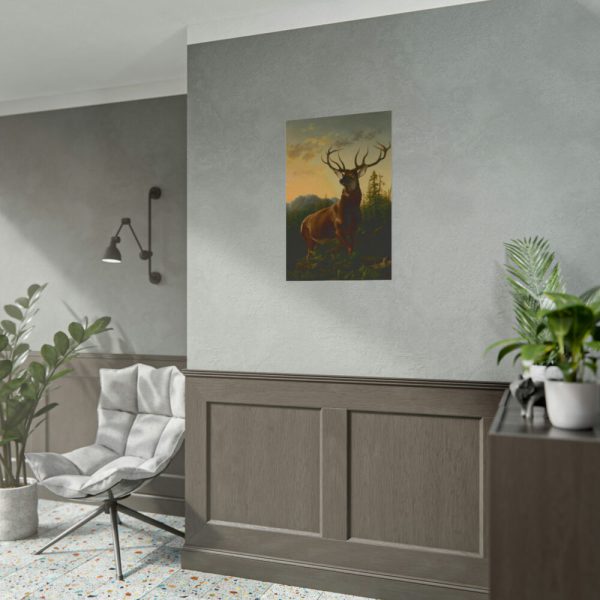 101889-4.jpg Deer in Forest Landscape Poster