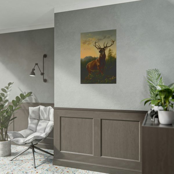 101891-4.jpg Deer in Forest Landscape Poster