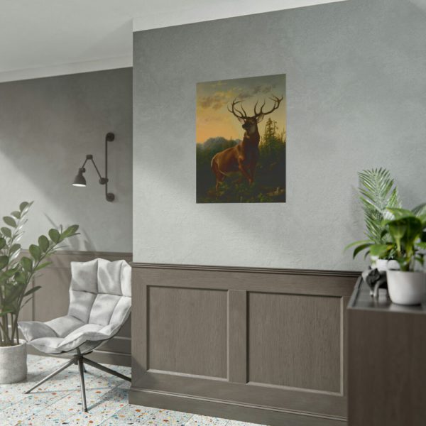 101892-4.jpg Deer in Forest Landscape Poster